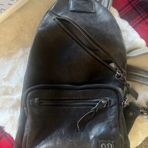 Bed Stu Black Leather Crossbody Bag